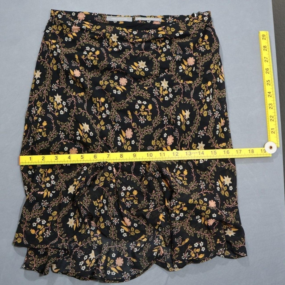Urban Outfitters Floral Ruffle Mini Skirt Black Ditsy Boho Whimsigoth Medium - Picture 5 of 6